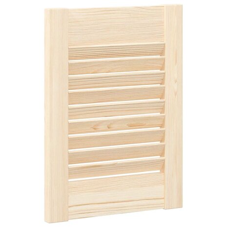 Kastdeuren met lamellen 2 st 39,5x29,5 cm massief grenenhout 7