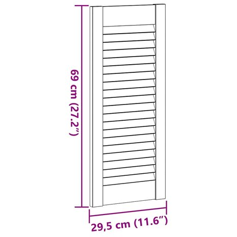 Kastdeuren louvre design 4 st 69x29,5 cm wit 11