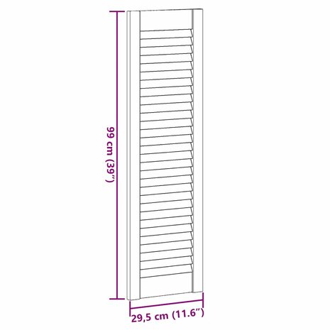 Kastdeur louvre design 99x29,5 cm wit 10