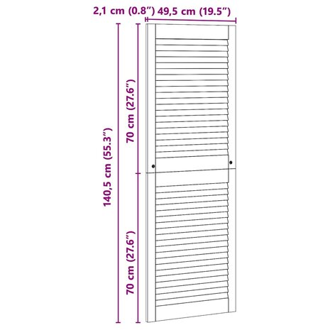 Kastdeur Naturel 49,5 x 2,1 x 140,5 cm Massief grenenhout 9