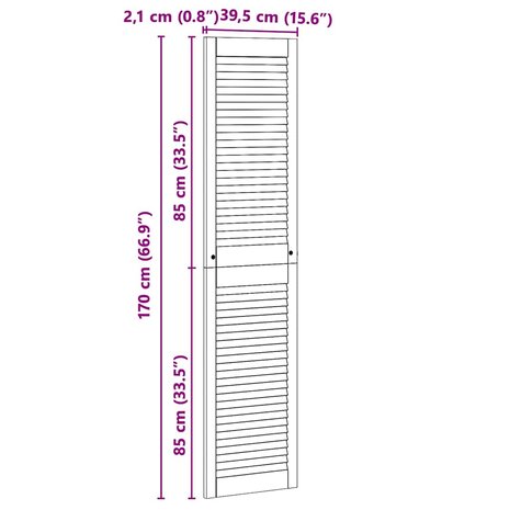 Kastdeur Naturel 170 x 2,1 x 39,5 cm Massief grenenhout 9