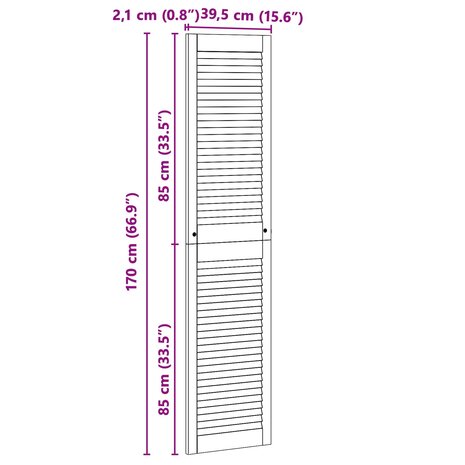 Kastdeur 2 pcs Naturel 170 x 2,1 x 39,5 cm Massief grenenhout 10
