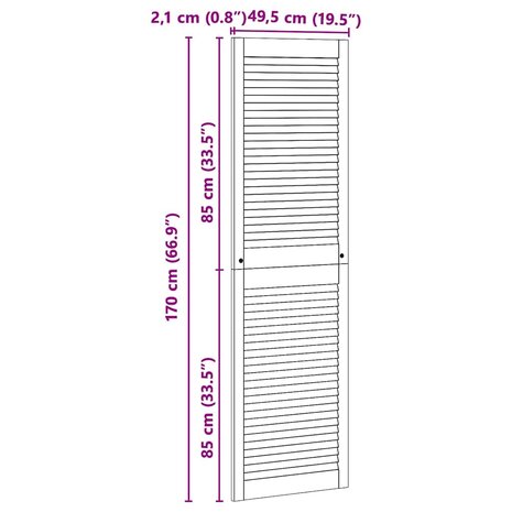 Kastdeur Naturel 170 x 2,1 x 49,5 cm Massief grenenhout 9