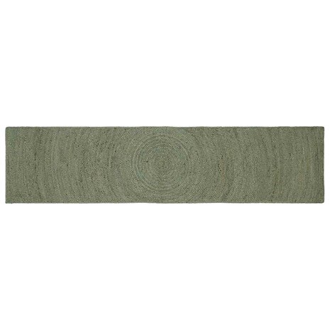 Vloerkleed Olijfgroen 60 x 200 cm Jute 1