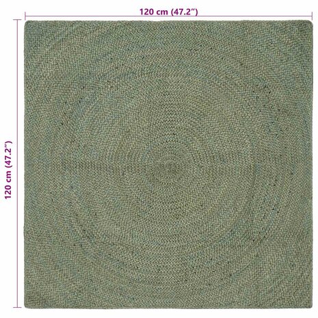 Vloerkleed Olijfgroen 120 x 120 cm Jute 7