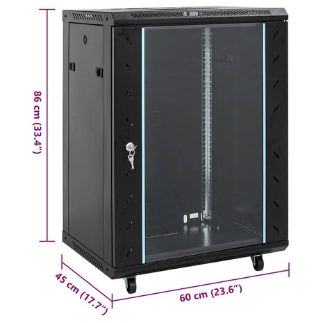15U Netwerkkast met Draaipoten 19" IP20 60x45x86 cm 8