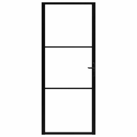 Binnendeur 93x201,5 cm ESG-glas en aluminium zwart 3