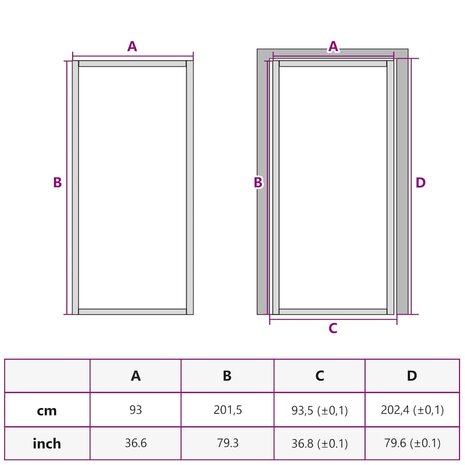 Binnendeur 93x201,5 cm ESG-glas en aluminium zwart 7