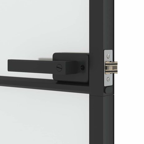 Binnendeur smal 102,5x201,5 cm gehard glas en aluminium zwart 7