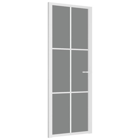 Binnendeur 76x201,5 cm ESG-glas en aluminium wit 2