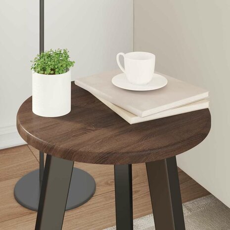 Tafelblad bruin eikenkleur &Oslash; 30 x 1,5 cm Bewerkt hout 4
