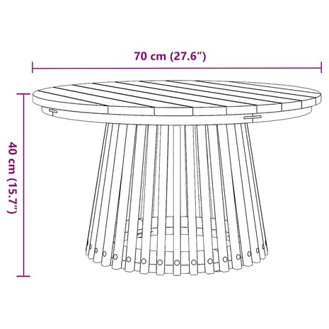 Bijzettafel Bruin 70 x 70 x 40 cm Massief Teakhout 7