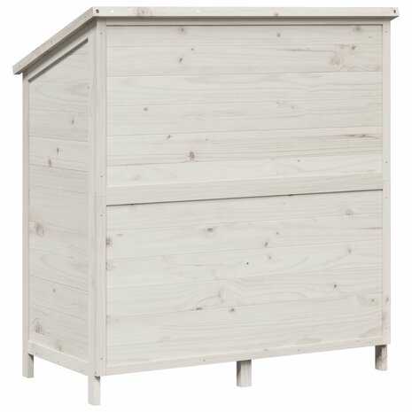 Tuinschuur Wit 106,5 x 56 x 113,5 cm Bewerkt hout 7