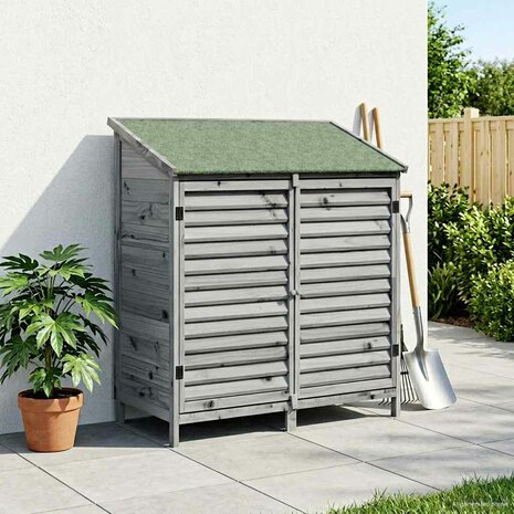 Tuinschuur Grijs 106 x 56 x 113,5 cm Massief Vurenhout 1