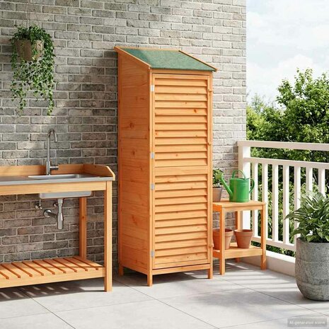 Tuinschuur Bruin 59 x 56 x 176 cm Massief Vurenhout 1