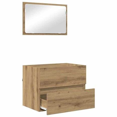Badkamermeubelset 2 pcs Artisan Eiken Geperst Hout en Metaal 5