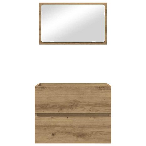 Badkamermeubelset 2 pcs Artisan Eiken Geperst Hout en Metaal 8