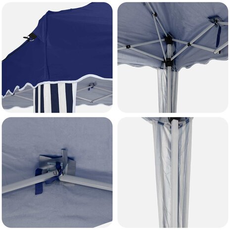 Pop-up partytent 195 x 195 x 245 cm Blauw Oxford Stof 9