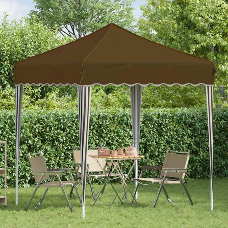 Pop-up partytent 195 x 195 x 245 cm Taupe Oxford Stof 3