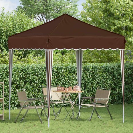 Pop-up partytent 195 x 195 x 245 cm Bruin Oxford Stof 3