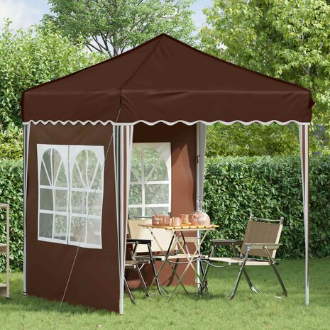 Pop-up partytent 195 x 195 x 245 cm Bruin Oxford Stof 3