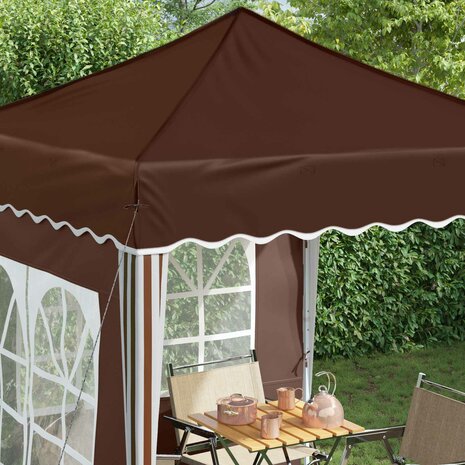 Pop-up partytent 195 x 195 x 245 cm Bruin Oxford Stof 4