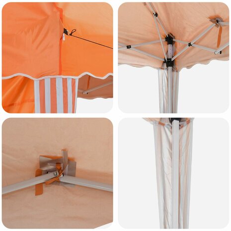 Pop-up partytent 195 x 195 x 245 cm Oranje Oxford Stof 11