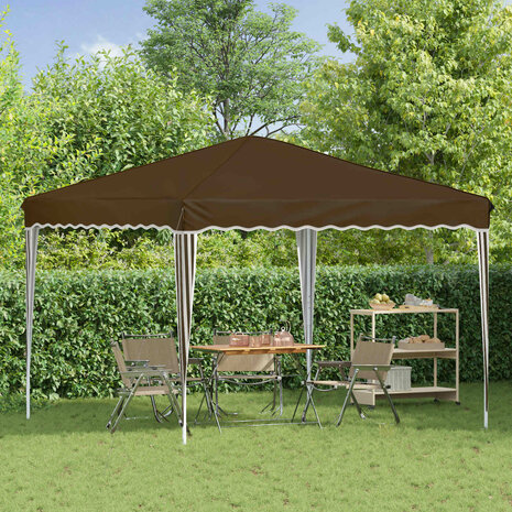 Pop-up partytent 288 x 288 x 245 cm Taupe Oxford Stof 3