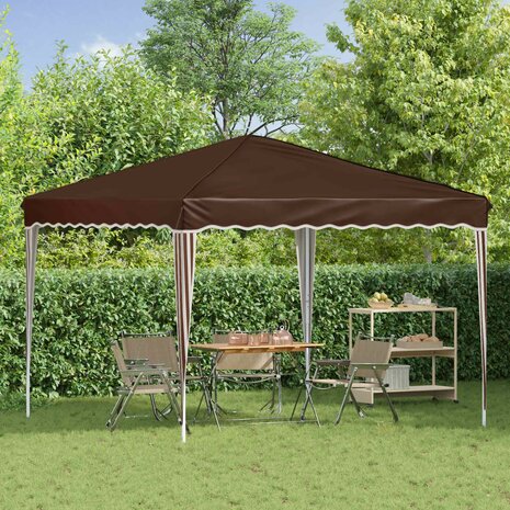Pop-up partytent 288 x 288 x 245 cm Bruin Oxford Stof 3