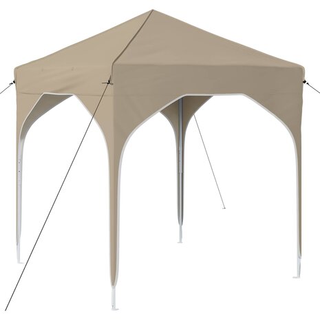 Pop-up partytent 194 x 194 x 245 cm Cr&egrave;mekleurig 2