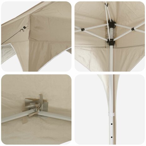 Pop-up partytent 194 x 194 x 245 cm Cr&egrave;mekleurig 9