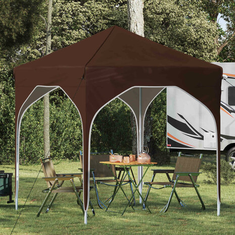 Pop-up partytent 194 x 194 x 245 cm Bruin 1