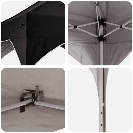 Pop-up partytent 194 x 194 x 245 cm Zwart 9
