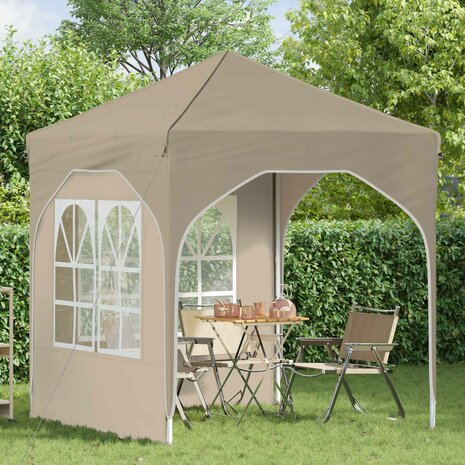 Pop-up partytent 192 x 192 x 245 cm Cr&egrave;mekleurig 3