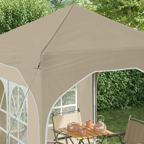 Pop-up partytent 192 x 192 x 245 cm Cr&egrave;mekleurig 4