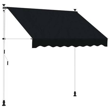 Handmatig uitschuifbare luifel Zwart 300 cm 1