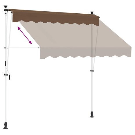 Handmatig uitschuifbare luifel Taupe 300 cm 6