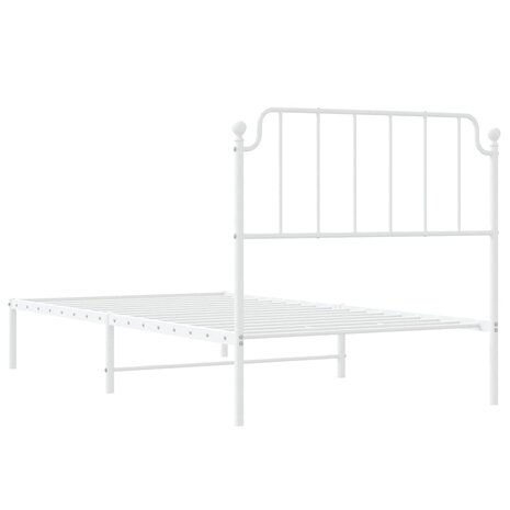 Bedframe met hoofdbord metaal wit 100x200 cm 8