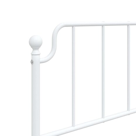 Bedframe met hoofdbord metaal wit 100x200 cm 9