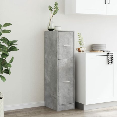 Apothekerskast 30x41x118 cm bewerkt hout betongrijs 3
