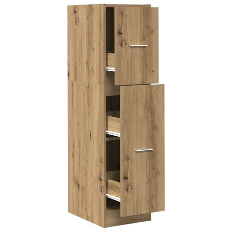 Apothekerskast 30x41x118 cm bewerkt hout artisanaal eikenkleur 2
