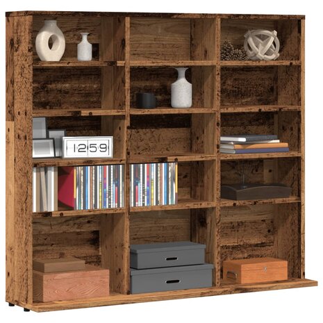 Cd-kast 100x23x89,5 cm bewerkt hout oud houtkleurig 1