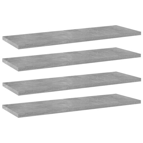 Wandschappen 4 st 60x20x1,5 cm spaanplaat betongrijs 1