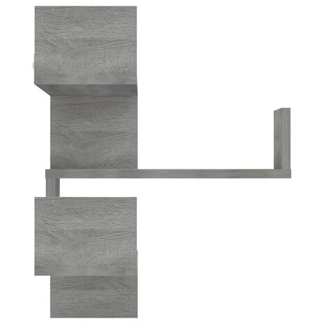 Hoekwandschap 40x40x50 cm bewerkt hout grijs sonoma eikenkleur 5