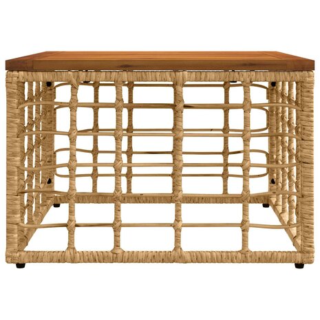 Tuintafel Naturel 55 x 55 x 37 cm PE Rattan en Glas 2