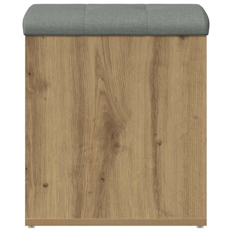 Opbergbankje 42x42x45 cm bewerkt hout artisanaal eikenkleur 4