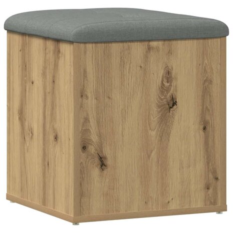 Opbergbankje 42x42x45 cm bewerkt hout artisanaal eikenkleur 6