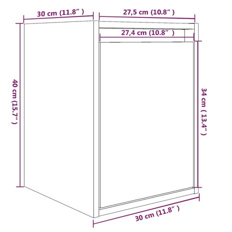 Wandkasten 2 st 30x30x40 cm massief grenenhout honingbruin 11