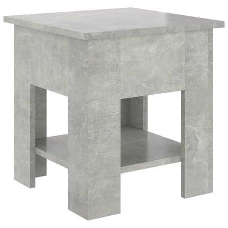 Salontafel 40x40x42 cm bewerkt hout betongrijs 2