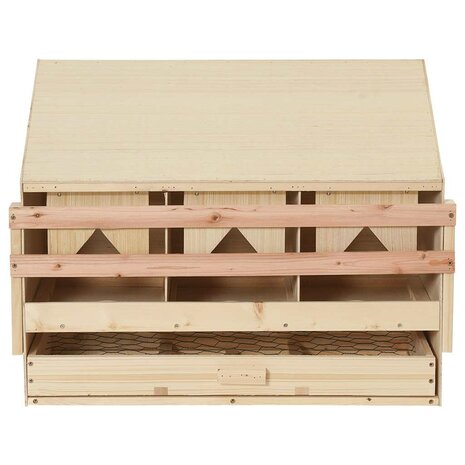 Kippenlegkast 3 compartimenten 72x33x54 cm massief grenenhout 5